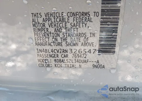 2024 Nissan Altima Sr Fwd from USA, damaged, VIN 1N4BL4CV2RN326547